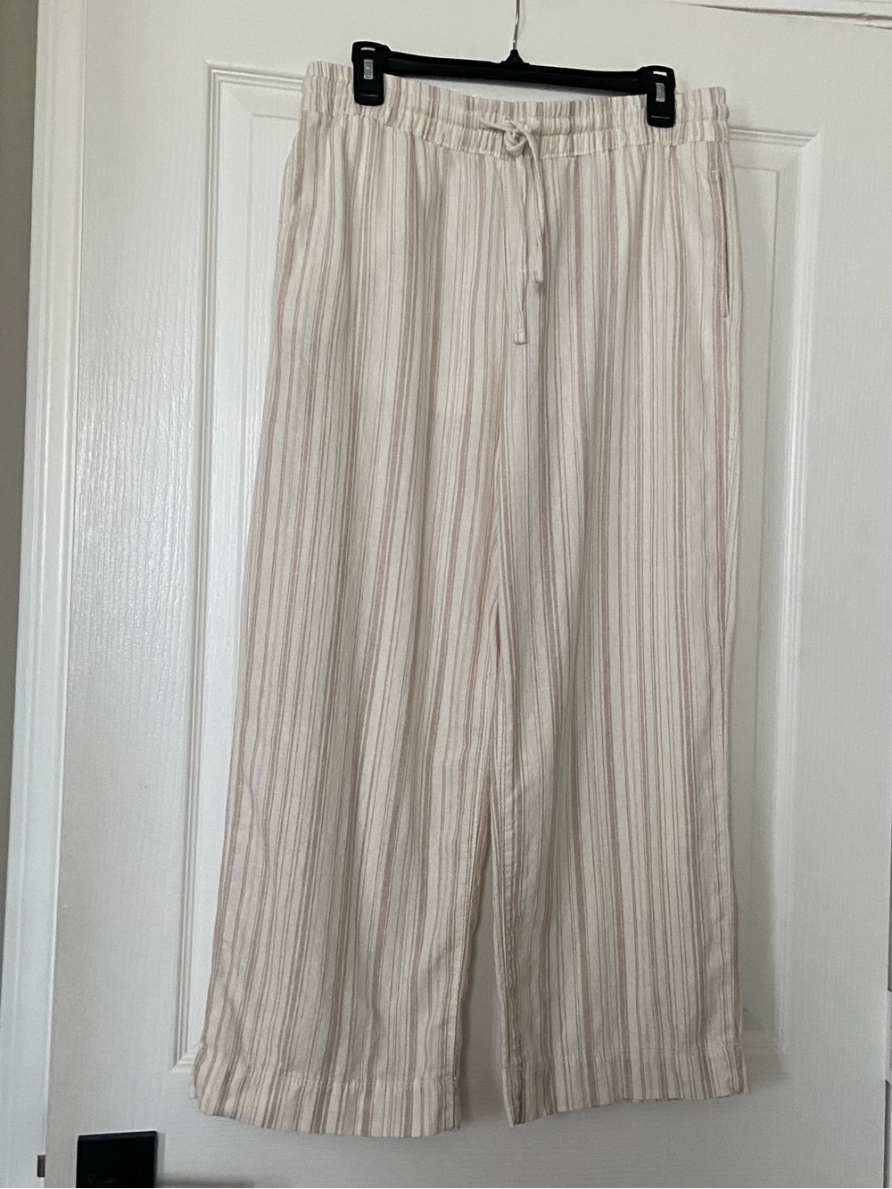 Sonoma Beige and Cream Striped Straight Lounge Pants